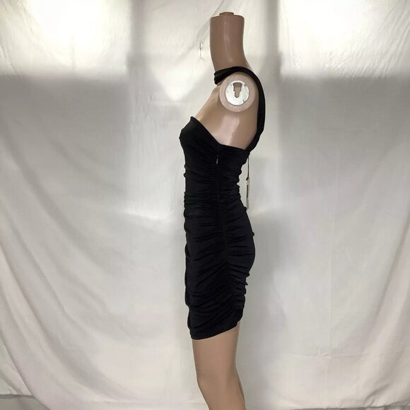 NEW SUPERDOWN Women's Dress Mini Strapless Ruched Size S Black - Picture 6 of 7